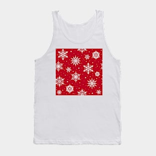 Christmas Folk Snowflakes V2 Red Tank Top